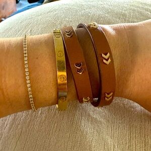 Stella & Dot Vegan Leather Wrap Bracelet